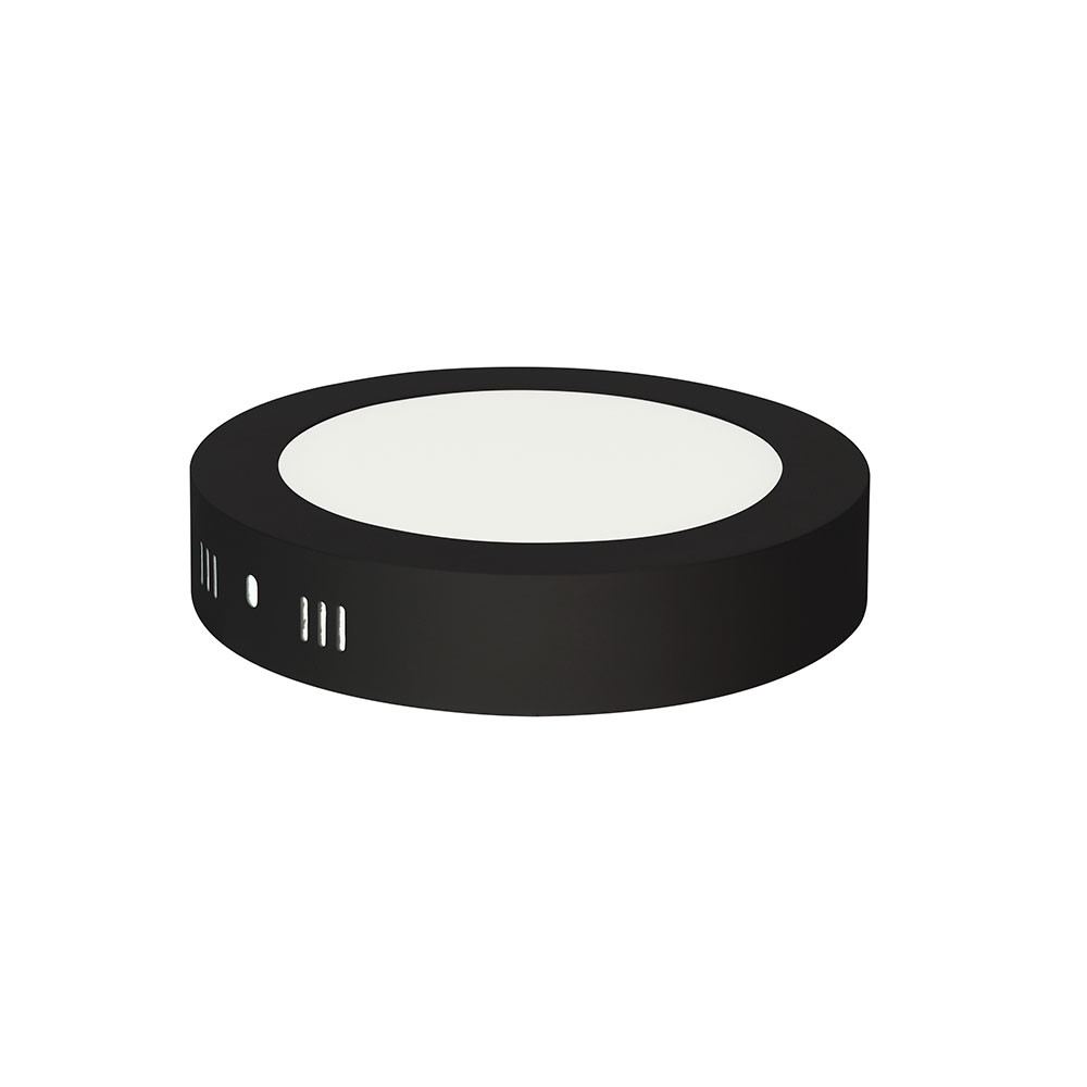 Світлодіодний накладний світильник 12 W 6400 K круг чорний (стельовий) Код.56113