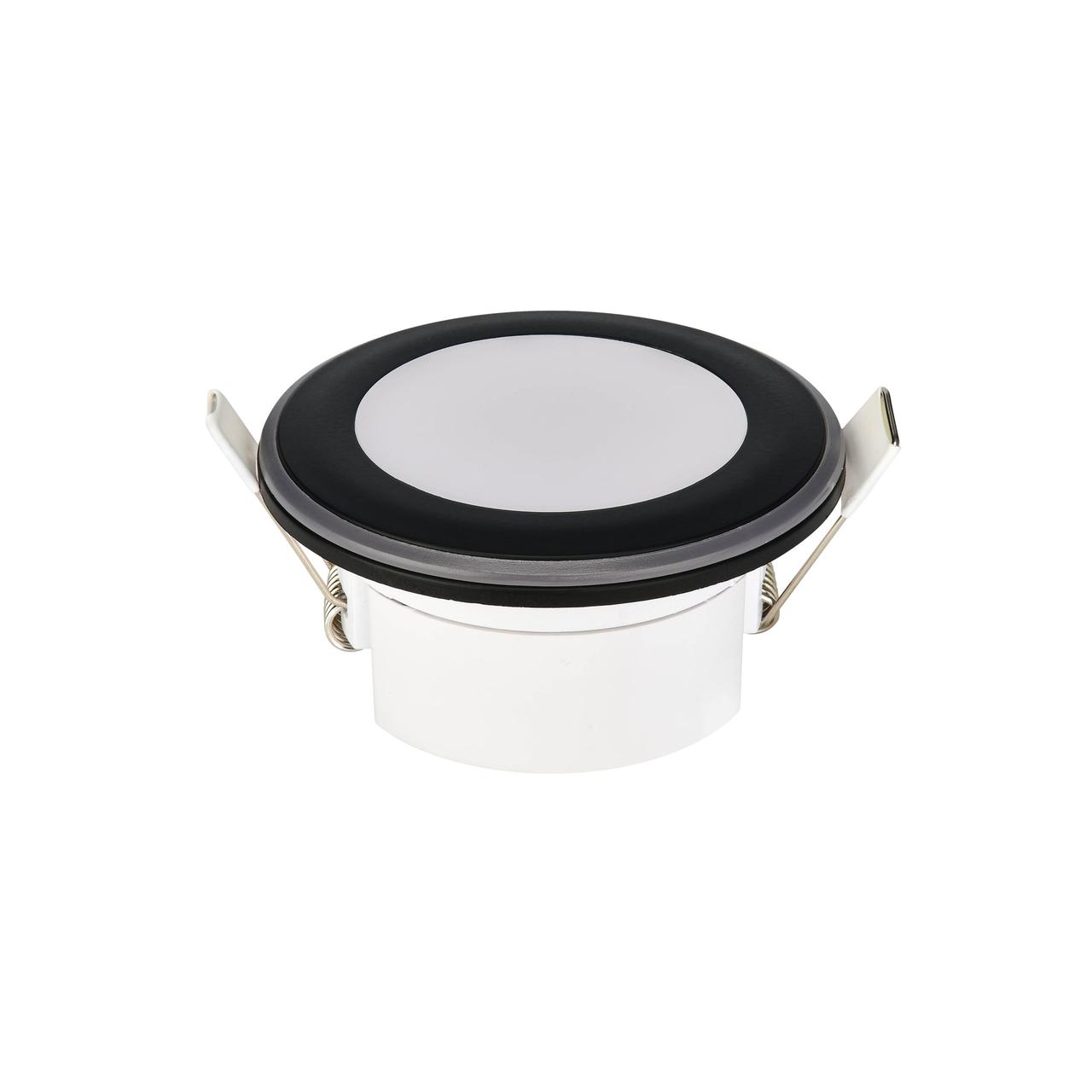 Стельовий світильник врізний 5 W 4200 K круглий чорний 3 режими Код.56215