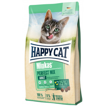 Happy Cat (Хеппі Кет) Minkas Perfect Mix — Сухий корм для дорослих кішок із птицею, ягням і рибою 4 кг