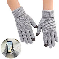 Зимові рукавички для телефону Touchscreen Gloves Сірий / Сенсорні рукавички