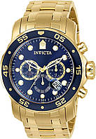 48mm Gold & Blue Мужские часы Invicta Pro Diver Collection с хронографом