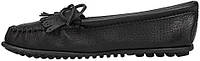 11 Black Deerskin Женские мокасины из оленьей кожи Minnetonka Soft-T