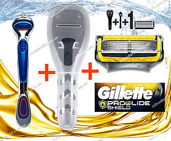 Комплект для гоління Gillette верстат Fusion, футляр, Fusion ProShield YELLOW касета для гоління оригінал США