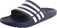 7.5 Women/6 Men Dark Blue/White/Dark Blue Adidas Duramo Slide Sandal