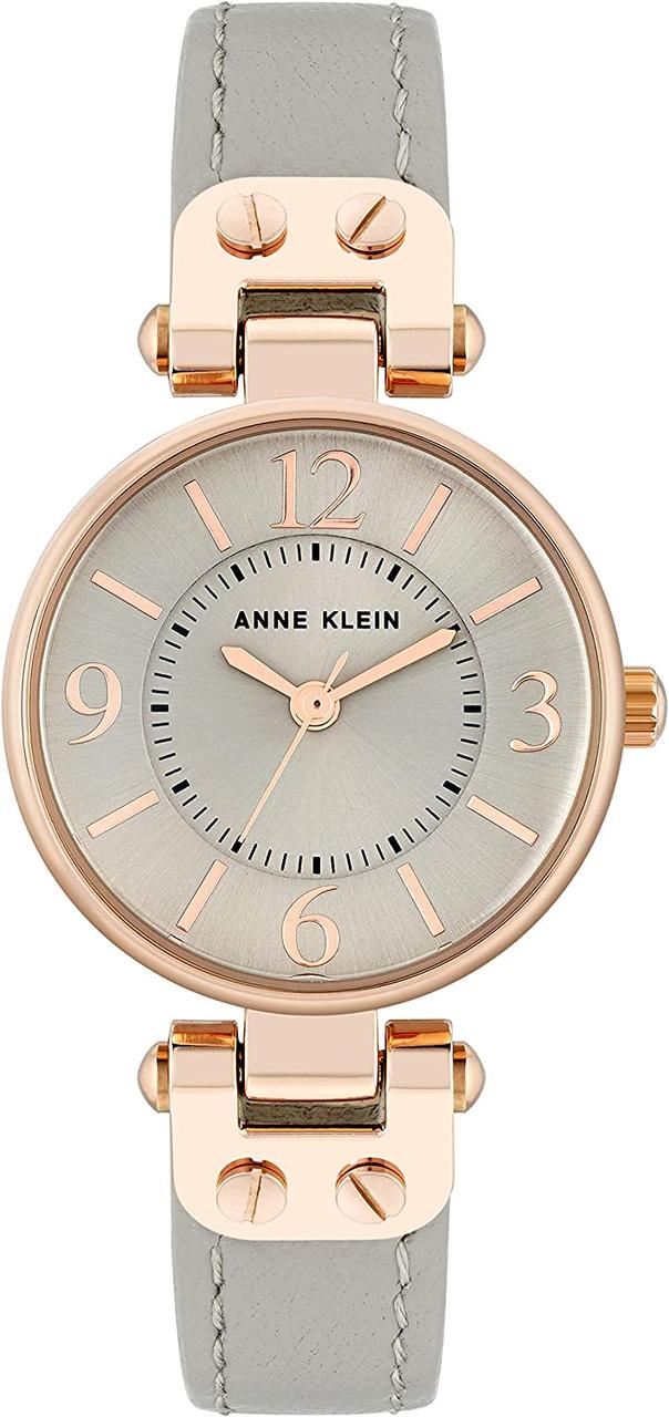 Taupe/Rose Gold Жіночий годинник зі шкіряним ремінцем Anne Klein