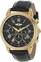 44mm Black Мужские часы I by Invicta 90242 с хронографом, черным циферблатом, черные кожаные классические