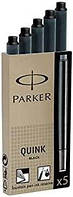 Black pack of 5 Parker S0116210 Запасные части для перьевых ручек Quink, длинные картриджи Коробка 5