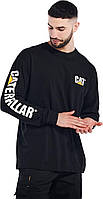 X-Large Tall Black Мужские футболки с длинным рукавом и баннером Caterpillar с логотипом Cat Workwear Log