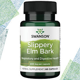 Для травлення, для дихання Swanson Slippery Elm Bark 400 мг 60 капсул