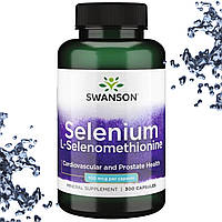 Селен Swanson Selenium L-Selenomethionine 100 мкг Cardiovascular and Prostate Health 300 капсул