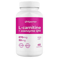L-carnitine 670 мг + CoQ10 30 мг Sporter (45 капсул)