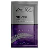 Срібний шампунь для освітленого, мелірованого та сивого волосся Zenix, 30 мл
