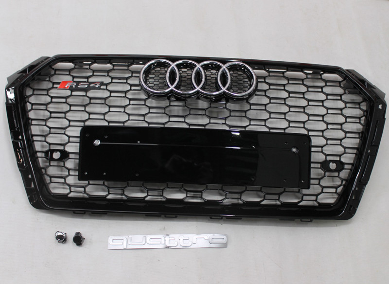 Решітка радіатора Audi A4 B9 стиль RS4 (чорна)