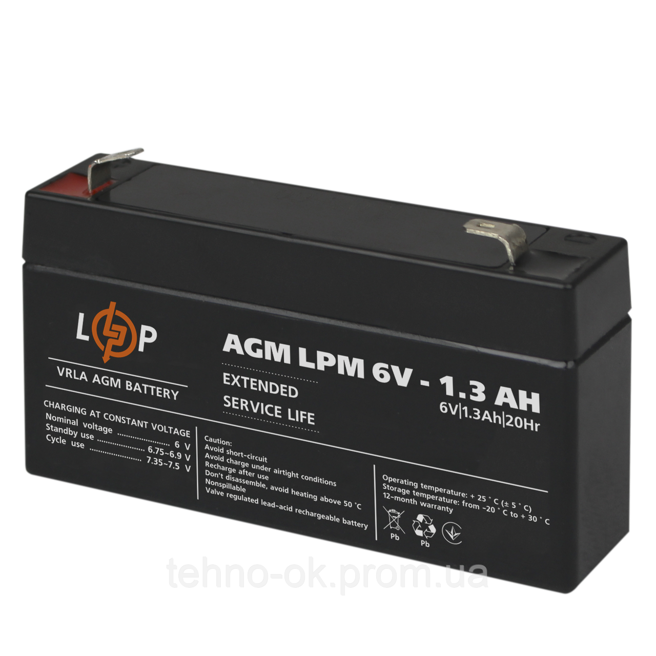 Аккумулятор AGM LPM 6V - 1.3 Ah — Купить Недорого на Bigl.ua (1787821963)