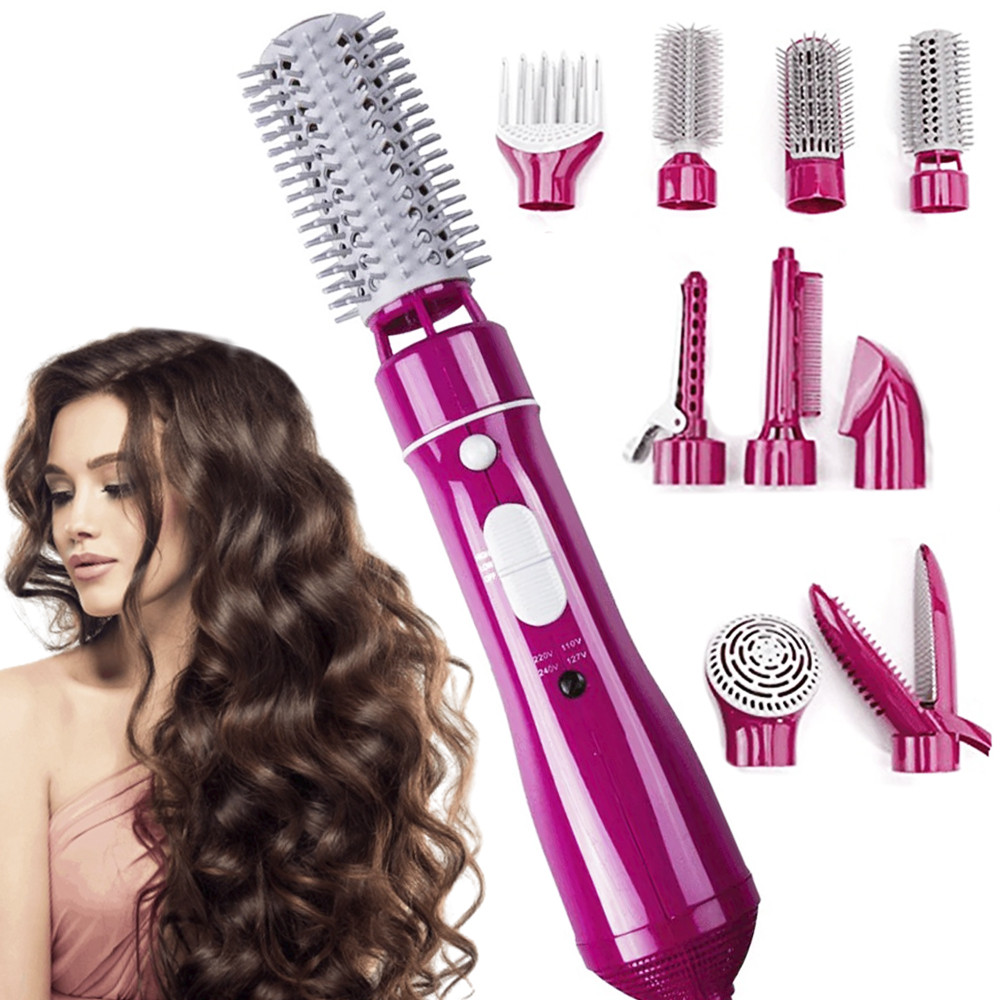 Фен - стайлер для укладання волосся 10 в 1 з насадками, 850 Вт, Hair Styler Fullcome 87010 / Плойка для локонів