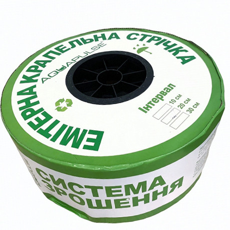 Емітерна крапельна стрічка крок 10 см, довжина 2500м, вилив 1,38 л/год.
