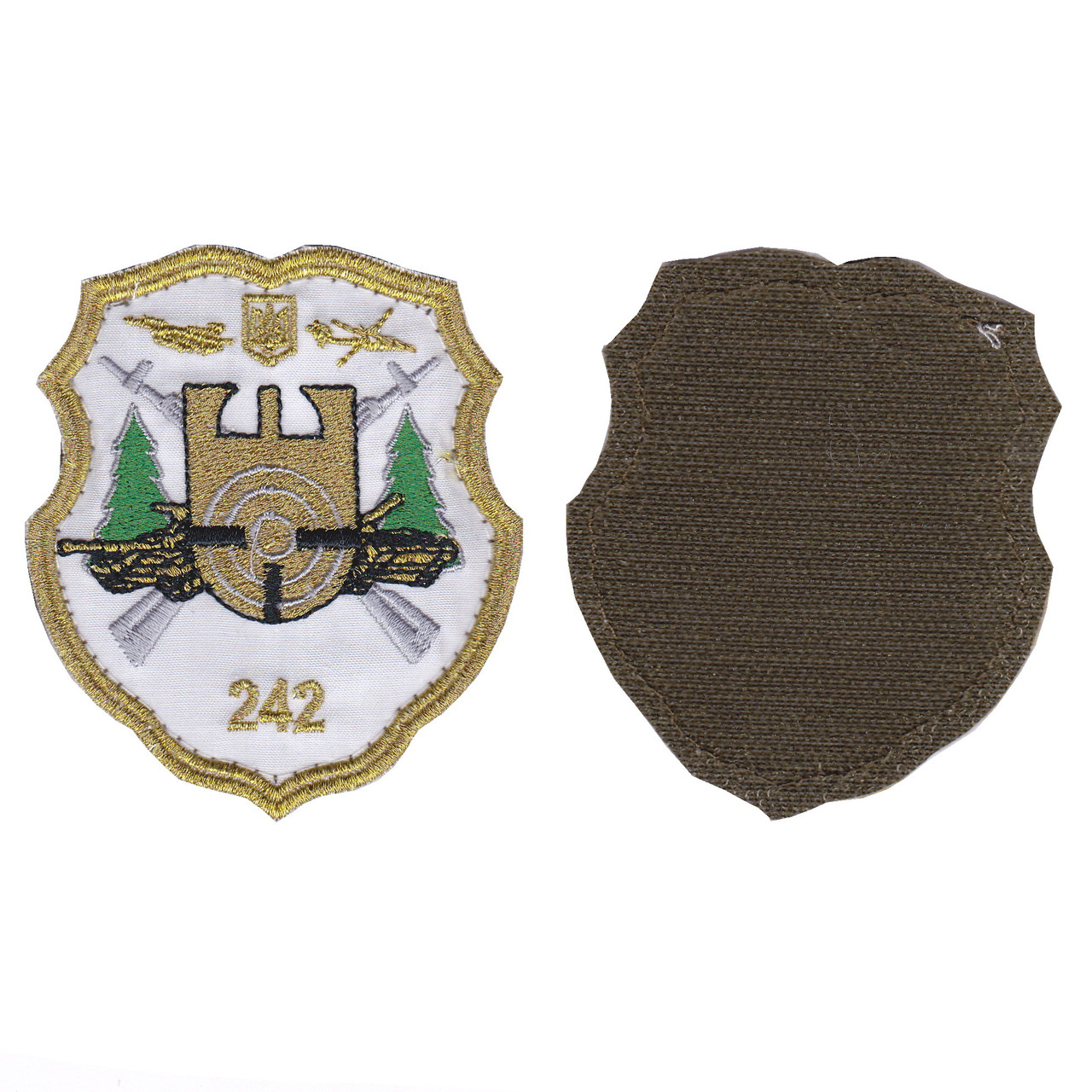 Шеврон військовий / армійський,242 загальновійськовий полігон , на липучці, на білому, ЗСУ. 9см * 8 см