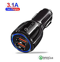 Автомобильное зарядное устройство в прикуриватель Car Charger SY681 3.1А QC3.0 2*USB зарядка в авто (NT)