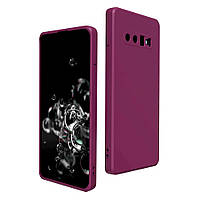 Силиконовый чехол для Samsung Galaxy S10 Plus Бордовый микрофибра soft touch