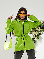 Салатовая ветровка женская весенняя легкая куртка дождевик.