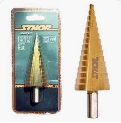 Свердло конічне ступінчасте титанове по металу d=4-32 мм, HSS 4241 STHOR, фото 1