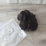Гумка з волосся для створення зачісок 6А# Шиньйон пучок Термоволокно Темний каштановий (KG-6636), фото 4