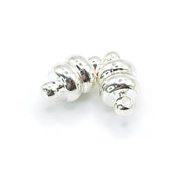 Замок магнітний Куля сплюснута 7 мм Срібло 1 шт.