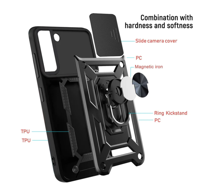 Ударостійкий чохол Camshield Serge Ring for Magnet для Samsung Galaxy S22 Plus (SM-S906BZ)