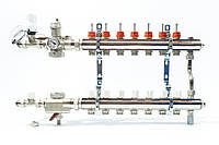 Комплект колекторів LUXOR з вбудованими вентилями, витратомірами та розповітрювачем, 6 виходів.