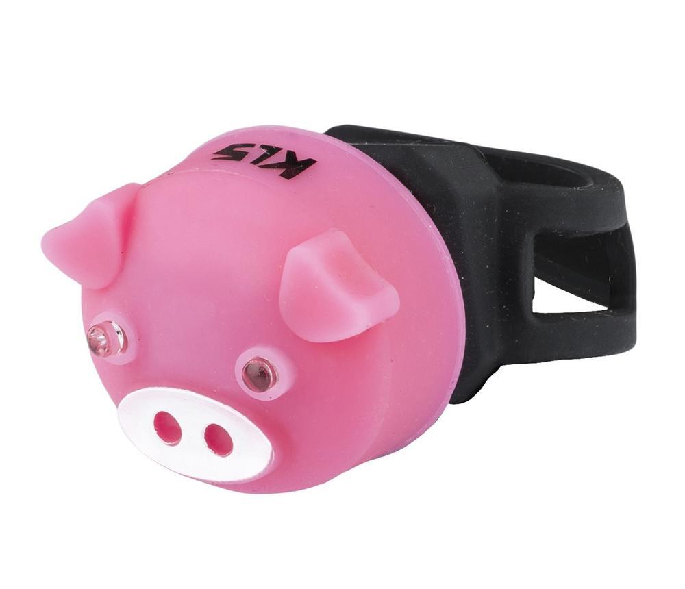 Фонарик на велосипед ліхтарик фара задня KLS PIGGY рожевий