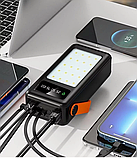 Портативний зарядний пристрій Power Bank Bilintong 40000mAh + Led лампа Чорний, фото 7