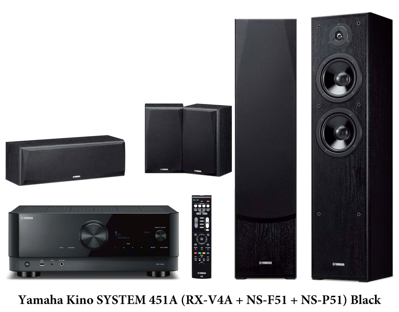 Домашній кінотеатр Yamaha Kino SYSTEM 451A (RX-V4A + NS-F51 + NS-P51) Black