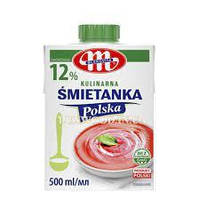 Вершки ультрапастеризовані 12% Mlekovita Smietanka Polska, 500ml (Польща)