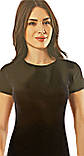 Жіноча  однотонна футболка  норма з бавовни розмір M ( 44) Kota. чорний, фото 4