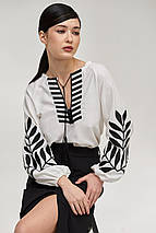 Жіноча блуза MEREZHKA "Папороть" білий, фото 3