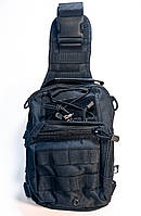Сумка-рюкзак нагрудна тактична MFN для військових армійська чорний на 6 літрів