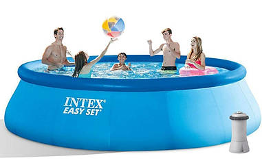 Надувний басейн для дітей Intex 28158 (457х84 см) Басейни інекс з картриджним фільтром