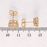 Сережки з цирконієм Xuping позолота 24k камінь 7х10мм, фото 6