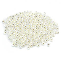 Намистини круглі перли, з гальванічним покриттям, розмір 3мм, колір Айворі, в уп. 25г. (+- 2600шт.)