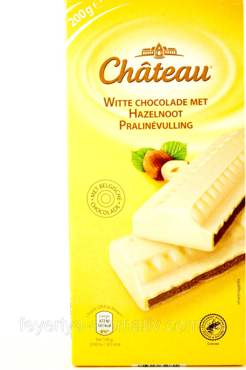 Белый шоколад с начинкой ореховое пралине Chateau 200 г Германия - фото 2 - id-p1787159517