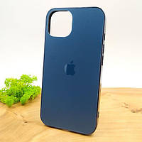 Матовый стеклянный чехол Glass case для iPhone 14 Pacific Blue