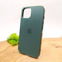 Матовый стеклянный чехол Glass case для iPhone 14 Midnight Green