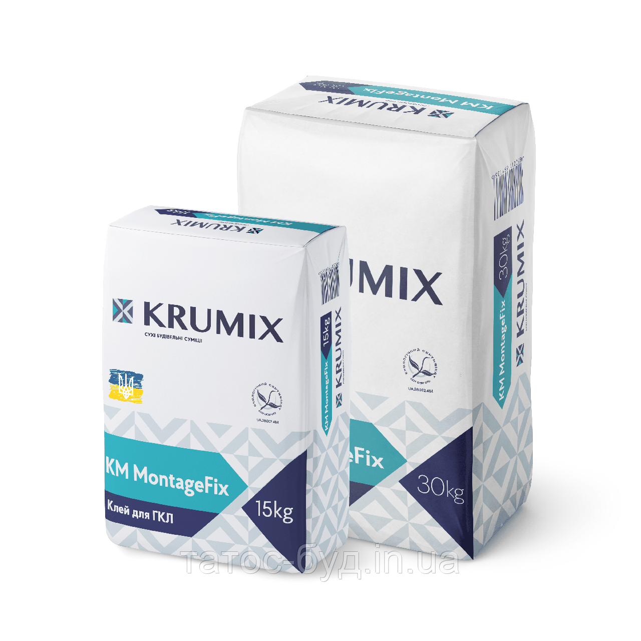 Клей для гіпсокартону MontageFix TM KRUMIX, 30 кг (аналог Knauf Perlfix)