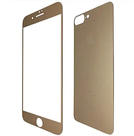 Защитное стекло iPhone 7+ 2,5mm front-back, цвет - gold