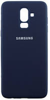 Чохол силіконовий "Original Silicone Case" Samsung J8 2018 / J810 темно-синій