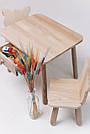 Столик для дітей "Монтессорі" з натурального дерева з шухлядкою, фото 7