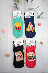 ОПТОМ Шкарпетки високі однотонні з малюнком "Fast Food" (14/1-2 роки) Pier Lone 8681788405564