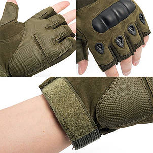 Тактичні рукавиці без пальців Oakley Olive, фото 3