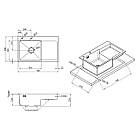 Раковина на кухню Kroner KRP Schwarze 7848RHM PVD 3,0/1,0 мм прямокутна з нержавіючої сталі, фото 5