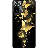 Силіконовий бампер чохол для Xiaomi Poco M5s з малюнком Золоті Метелики